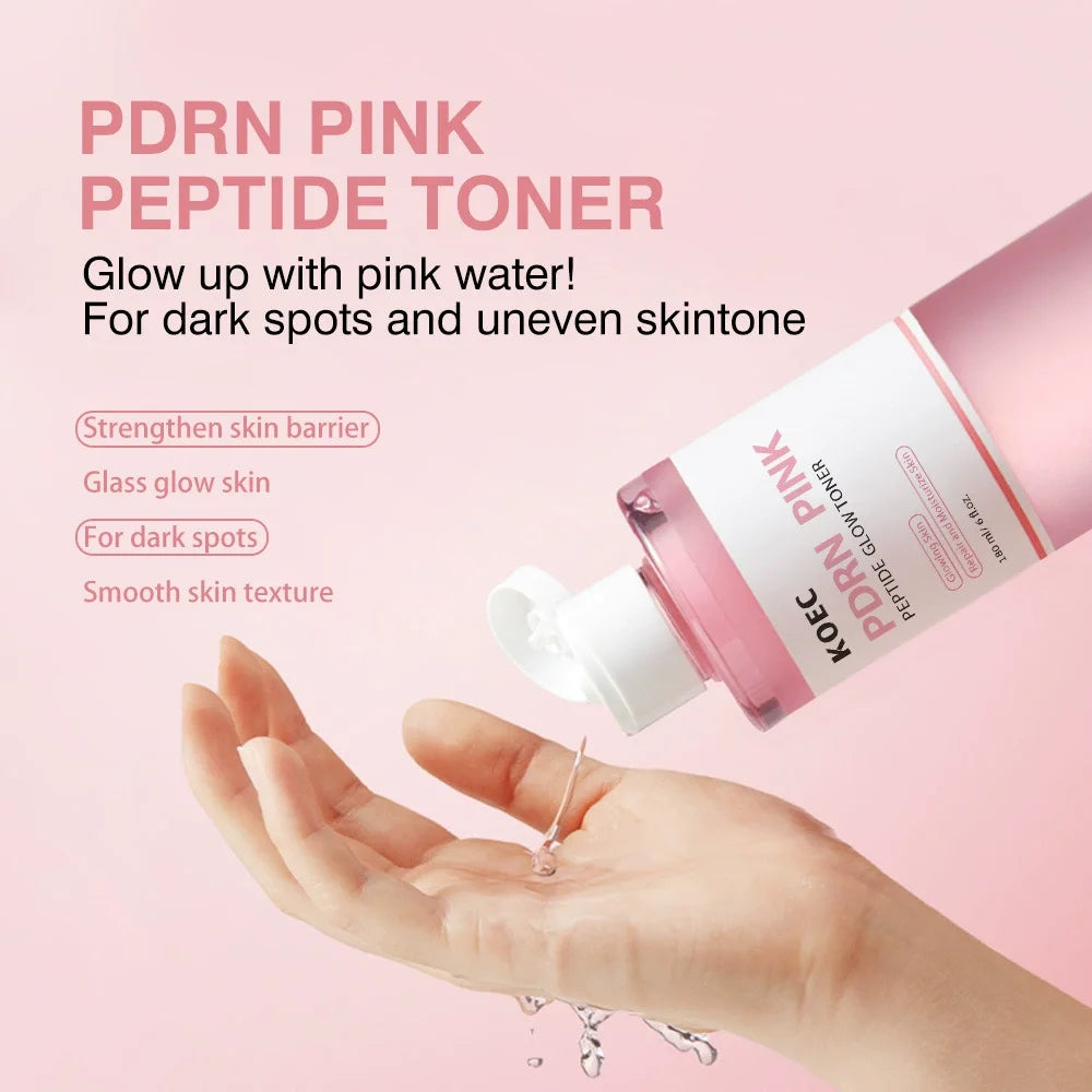 180ml KOEC PDRN Pink Peptide Glow Toner Repairing Moisturizing Smoothing Improve Dark Spots Uneven Tone Increase Skin Barrier