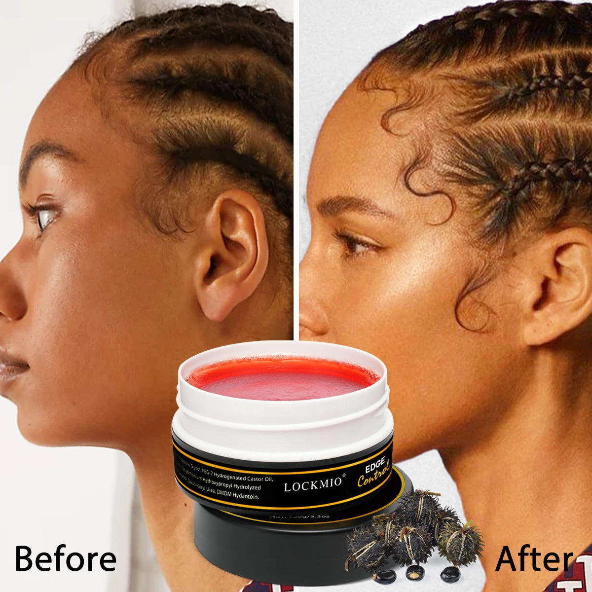 LOCKMIO 150g Edge Control Gel Hair or Wigs Styling Product Baby Bangs Hair Pomade Finishing Mud Anti-Frizz Nourishing Wax Cream