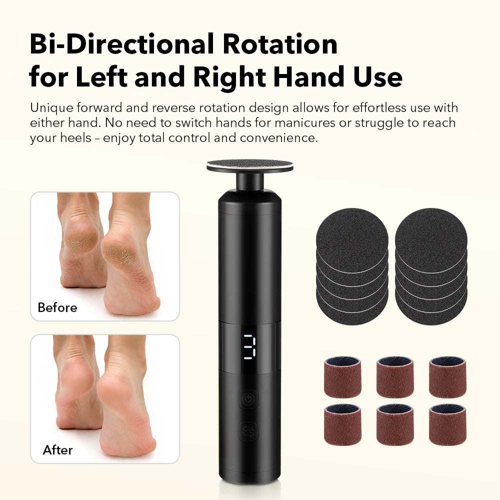 Electric Foot Callus Remover Foot Care File Heels Dead Skin Pedicure Tool Electronic Foot Grinder and Replacement Sandpaper