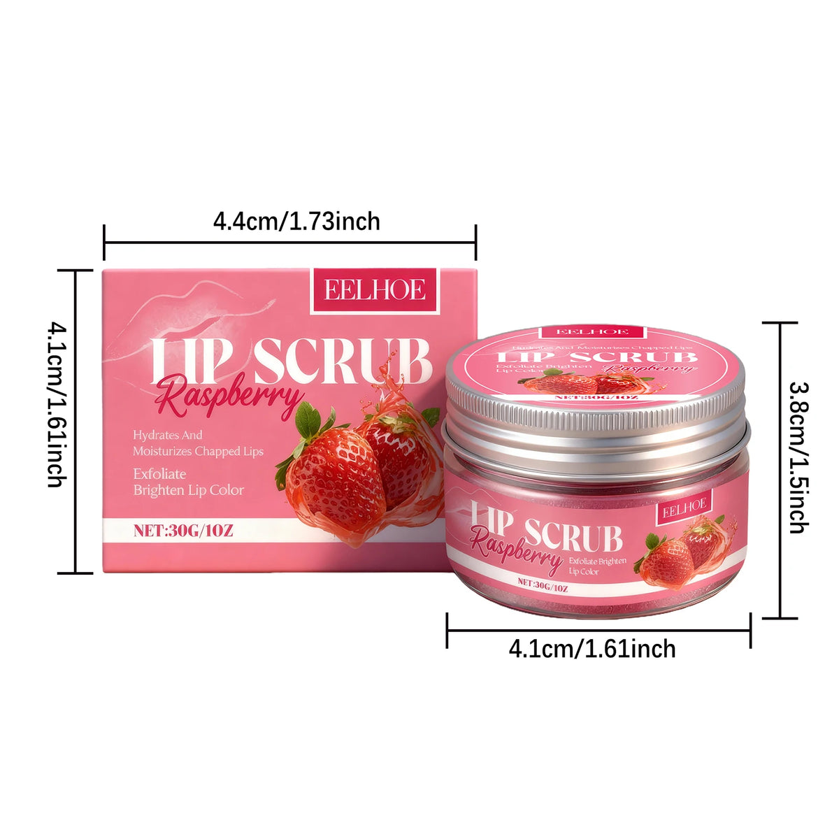Strawberry Lip Scrub Exfoliating Preventing Drying Cracking Remove Dead Skin Improve Dullness Moisturizing Brightening Lip Care