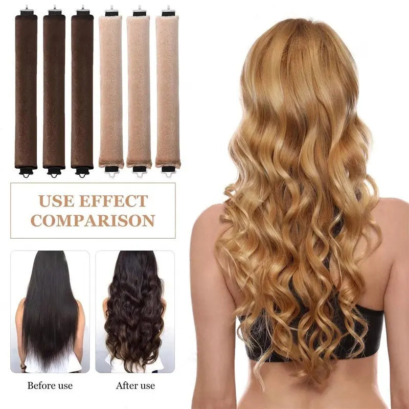 Heatless Hair Curlers Curling Rod Headband No Heat Hair Rollers Lazy Curls with Hook Sleeping Soft Flexi Rod Hair Styling Tools