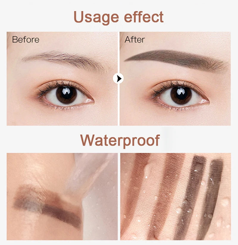 Double Seal Eyebrow Stamp Powder Kit Natural Brow Shaping Stencil Waterproof Long Lasting Brow Enhancer Makeup Tool for Women