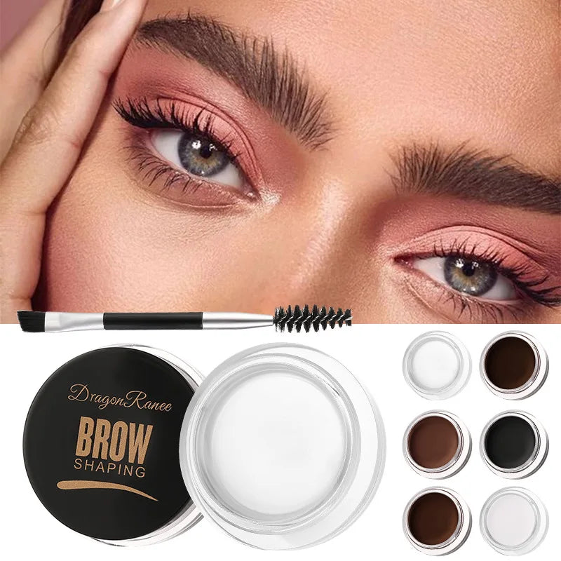 White Bushy Eyebrow Gel - European & American Style, Long-lasting Setting Pomade Soap Wax, Volumizing Sculpting Eyebrow Pen for