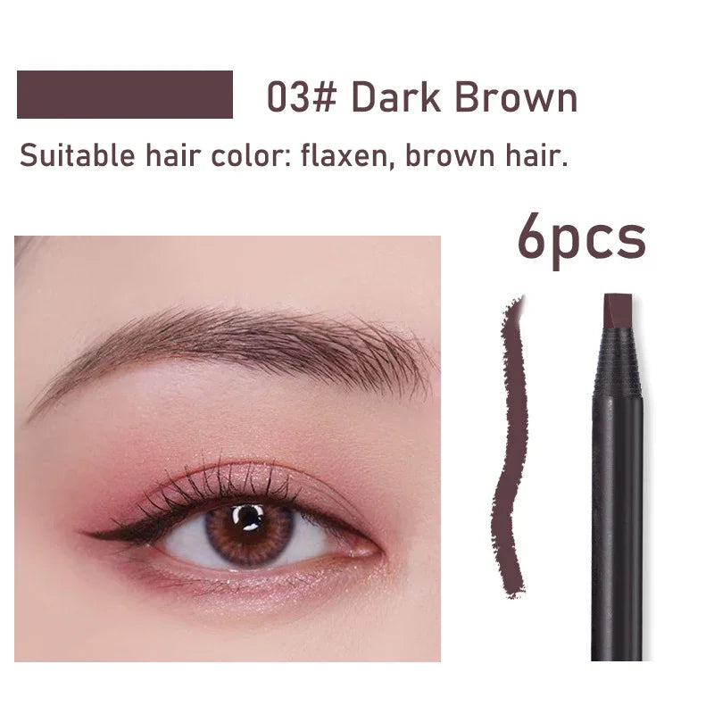 HAOZHUANG  Waterproof Long Lasting Eyebrow Pencils with Soft Brush Eyebrows Makeup Tool Permanent Makeup Tattoo Accessories