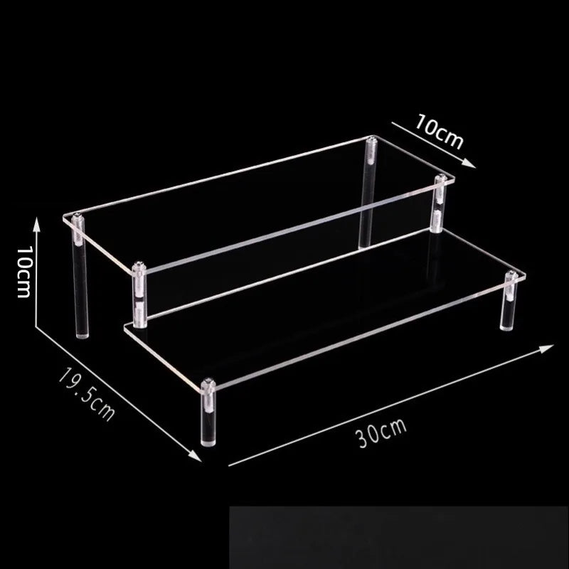 Acrylic Riser Display Shelf,3 Tier Display Stand for Amiibo Funko POP Figures,Cupcake Perfume Organizer Makeup Collection Doll