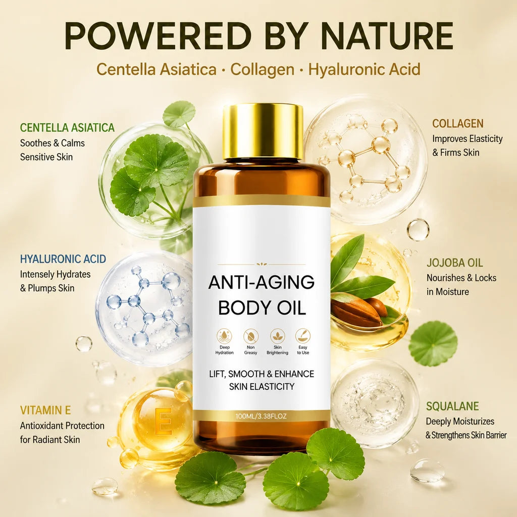 Body Oil Centella asiatica Moisturizing Hydrating Skin Care Non Greasy Body Lotion Oil 100ml Nourishing Body Daily After Shower