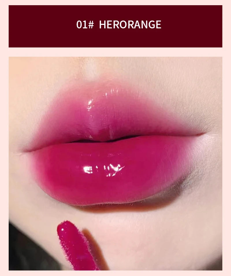 HERORANGE Light Glass-Like Lip Lacquer - Mirror Shine, Hydrating Formula; Smudge-Proof, Long-Wear, and Skin-Brightening