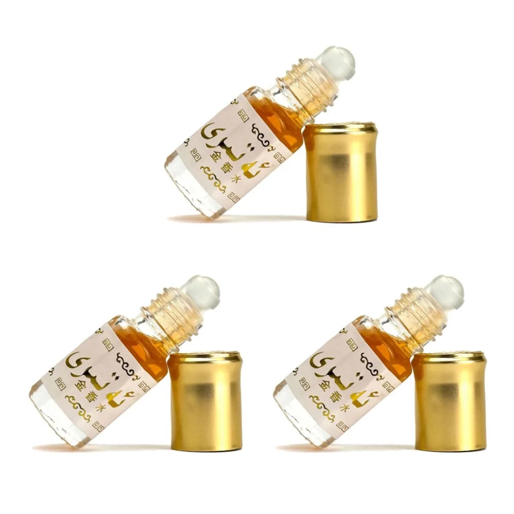 1/3/5pcs 3ml Golden Ball Parfum Mini Portable Middle East Arab Milky Fragrance Floral Scent Lasting Date Exotic Eau De Toilette