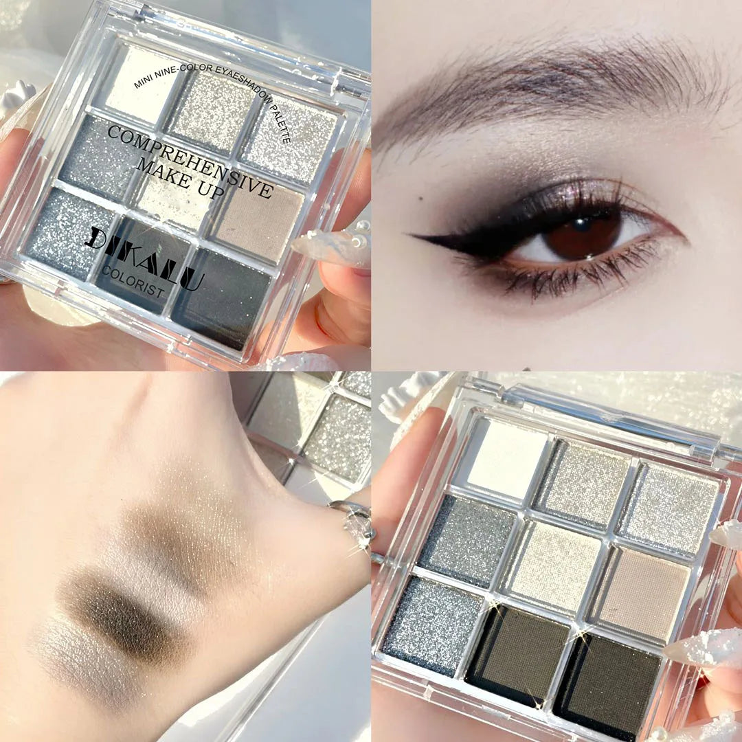 DIKALU Spring And Summer New Eyeshadow Palette Oh Rosy Nine Palace Grid Auto Focus Low Saturation Smoke Powder Rose Plate