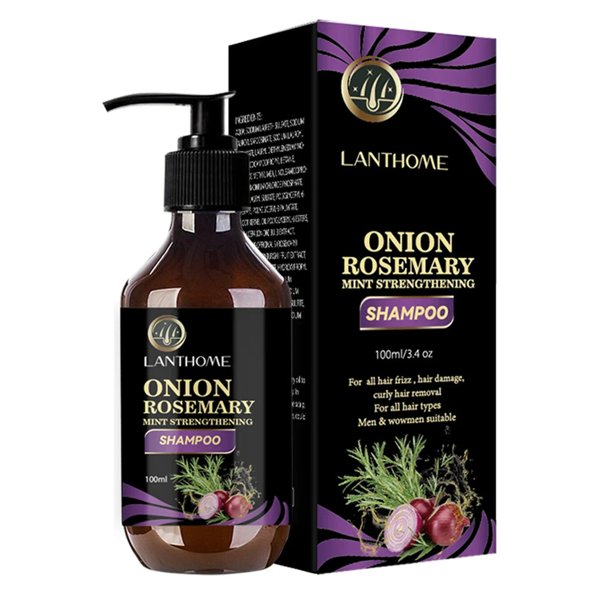 100ML Hair Shampoo For Fast Hair Growth Rosemary Onion Shampoo 30ML Spray Anti Hair Loss Effective Within 7 Day Hair Growth