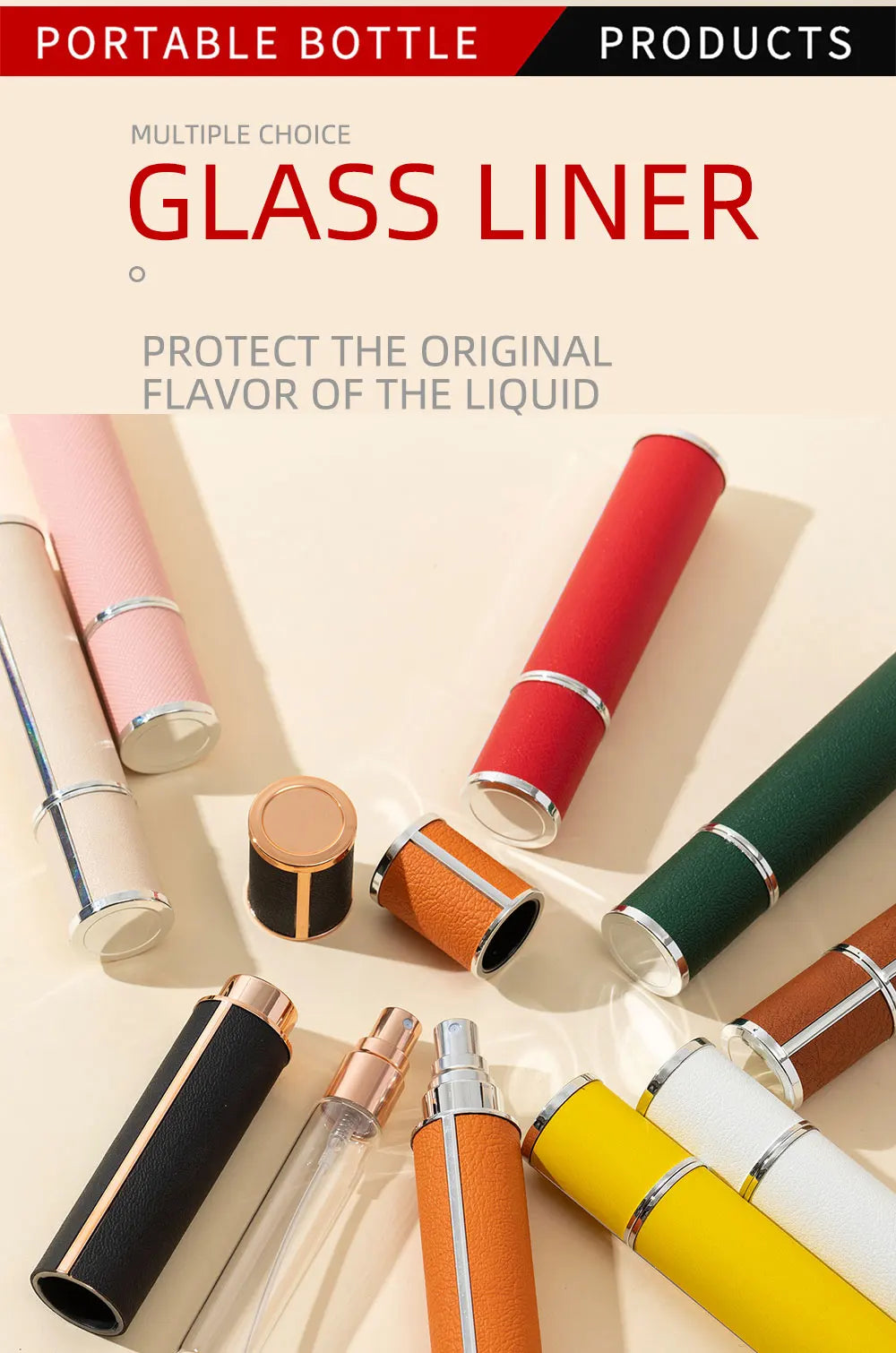 1PC Leakproof 10ml Travel Perfume Atomizer - Portable, Replenishable mini Cologne Dispenser, Glass Inner Bottle