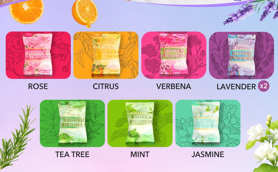 Shower Steamers Aromatherapy - Birthday Gifts for Women, 8 Pack Shower Bombs with Essential Oils, Spa Gifts for Women
