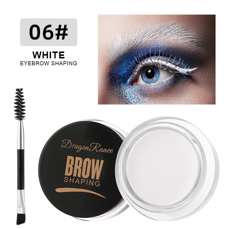 White Bushy Eyebrow Gel - European & American Style, Long-lasting Setting Pomade Soap Wax, Volumizing Sculpting Eyebrow Pen for