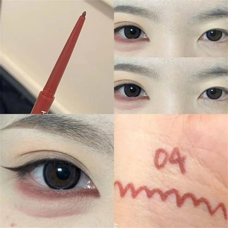 12 Colors Eyeliner Pencil Smooth Wine Red Soft High Pigment Eye Liner Pen Waterproof Matte Aegyosal Lying Silkworm Eyes Makeup