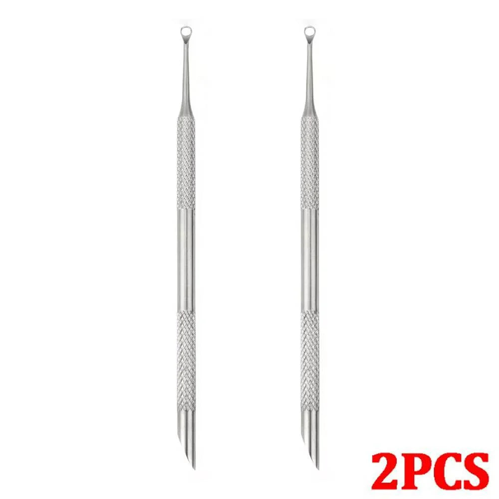 Double-ended Stainless Steel Remover Manicure Sticks Tool Bevelled Nail Grinding File Circle Beveled Head Cuticle Pusher