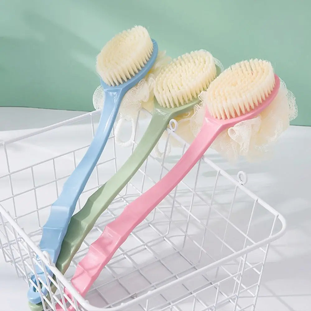 Gentle Long Spa Handle Shower Body Brush Back Scrubber Anti Slip with Hanging Hole for Body