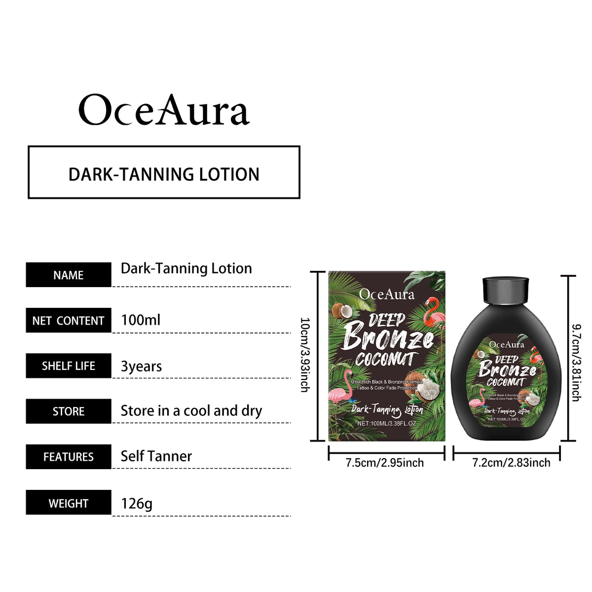 Coconut Self-Tanning Lotion Sunless Tanning Natural Self-Tanning Lotion Radiant Glow Smooth Skin Deepens Skin Tone Accelerates