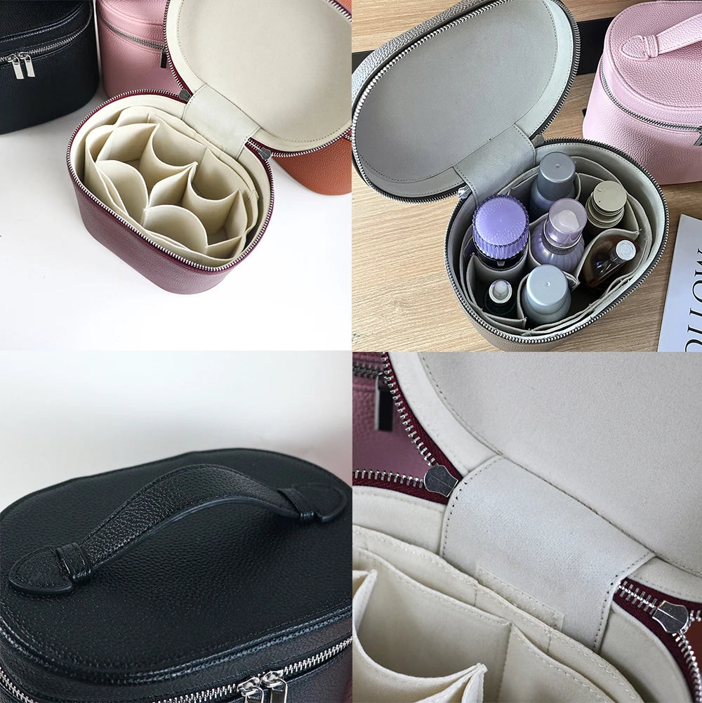 Customizable Names and Letters, Travel Portable Cosmetic Bag Large-capacity PU Leather Cosmetic Box with Internal Storage Box,