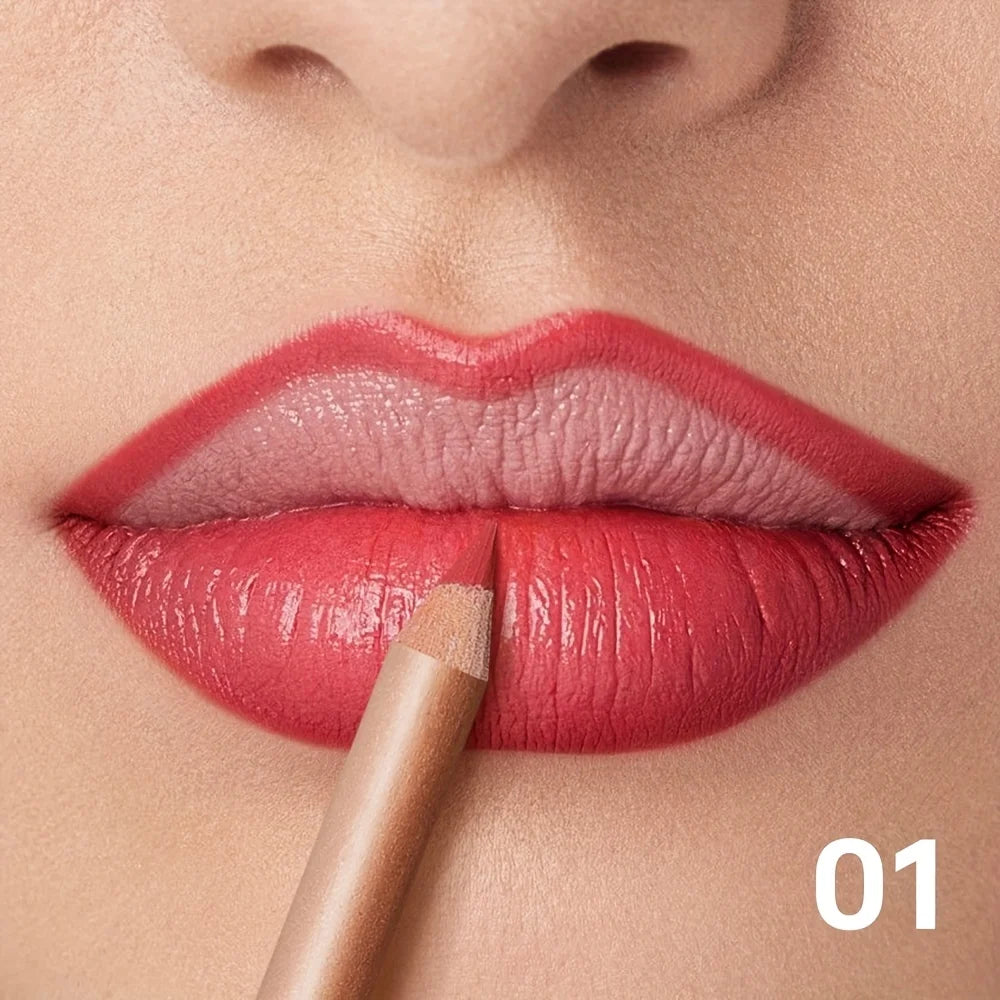 Matte Lip Liner Pencil Nude, Long-Lasting Waterproof, Smudge-Proof, Precise Outline, Smooth Creamy Formula