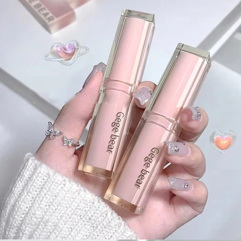 Silky Glossy Lipstick Gege Bear Pump Lips Moisture Water Bomb Comfortable Ultra Sheen Non-Stick Cup Lip Balm