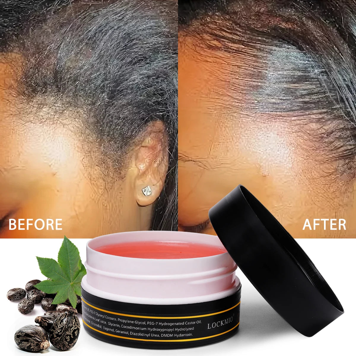 LOCKMIO 150g Edge Control Gel Hair or Wigs Styling Product Baby Bangs Hair Pomade Finishing Mud Anti-Frizz Nourishing Wax Cream
