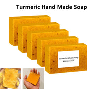 1/3/5Pcs Turmeric Kojic Acid Handmade Soap Scrub for Exfoliation, Moisturizing, Deep Cleansing, Spot Removal, Acne Removal