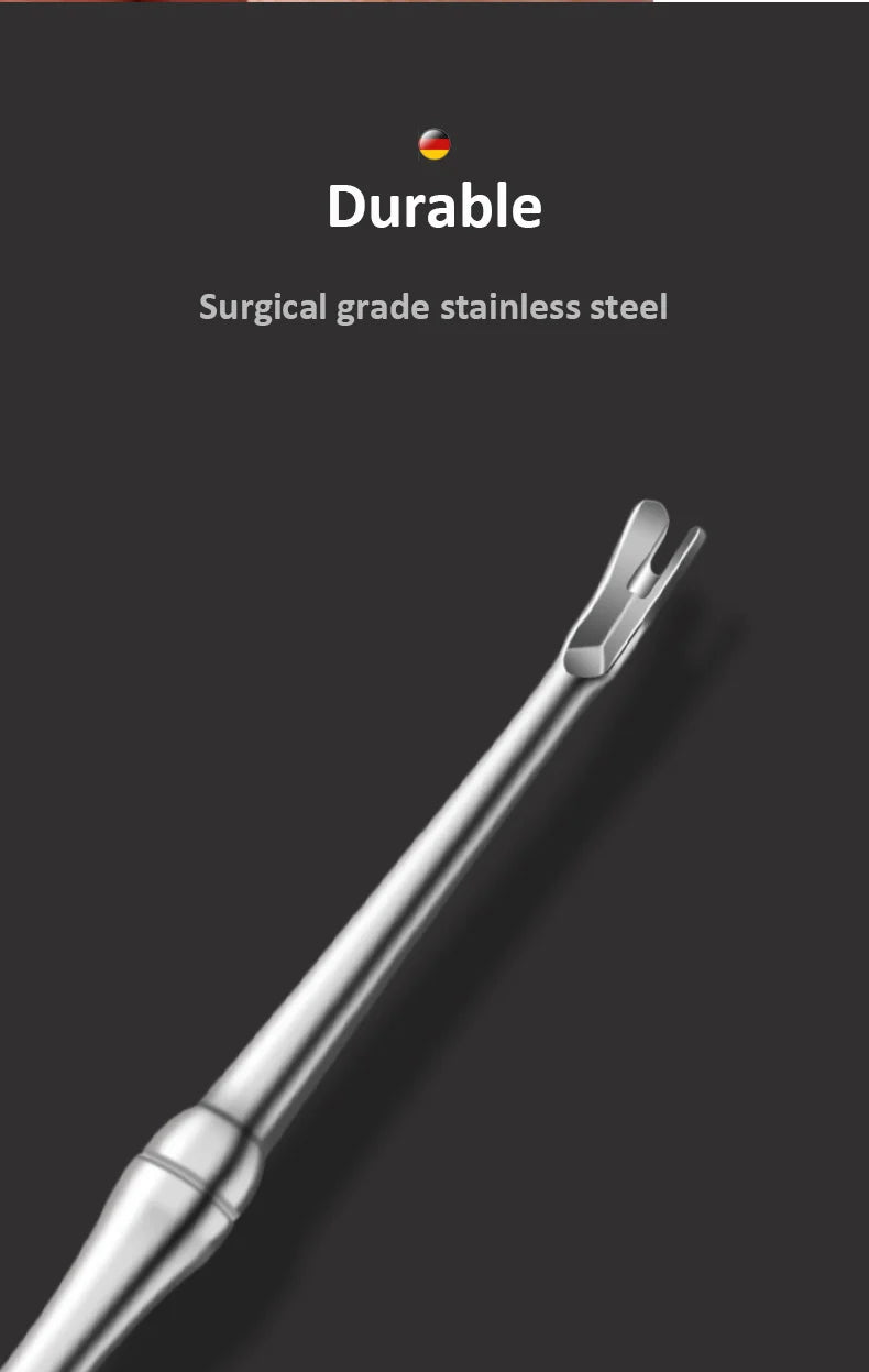 Premium Cuticle Remover Tool: Surgical Grade Stainless Steel Nail Art Manicure Scraper for Dead Skin & Nail Cleaning