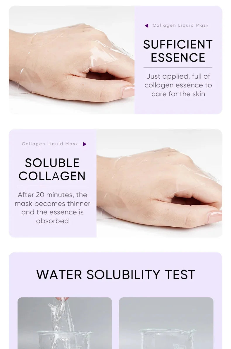 Collagen Anti Wrinkle Facial Mask Anti Aging Fade Fine Lines Firm Skin Moisturizing Brightening Smooth SkinCare Korean Cosmetics