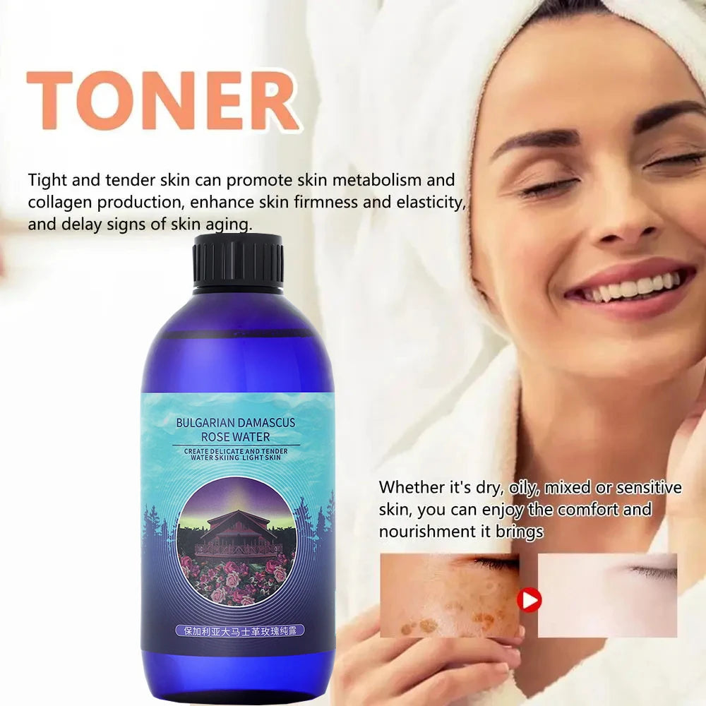 400ml Rose Water Damask Rose Hydrosol Brighten Skin Tone Rose Hydrosol Facial Toner Organic Rose Petals Essence Essential Oil