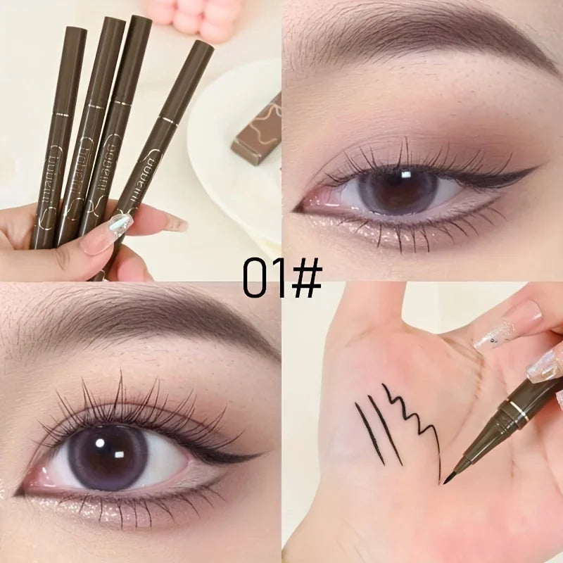 Liquid Eyeliner 0.01mm Super Slim Waterproof Quick Dry Long Lasting Color No Smudging Eyeliner Pencil