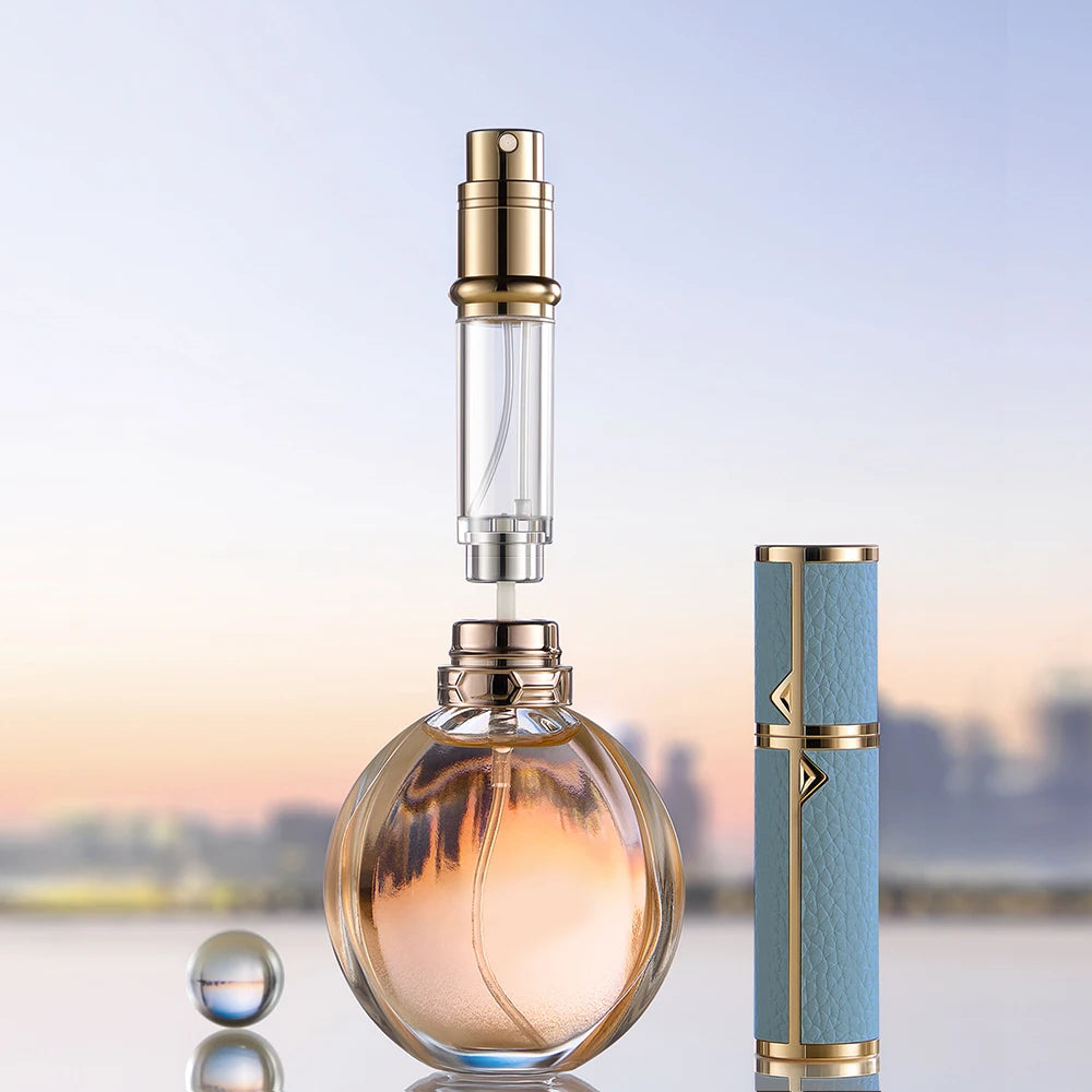 5ml PU Leather Mini Perfume Atomizer Bottle Sprayer Suitable for Boarding Tight Sealing Travel Customized Refillable Bottles