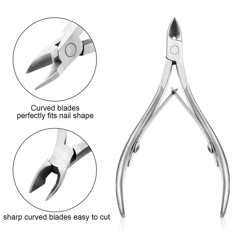 Professional Cuticle Cutter Nail Nippers Scissors Manicure Pusher Pedicure Tong Dead Skin Remover Nail Cuticle Regrowth Tool
