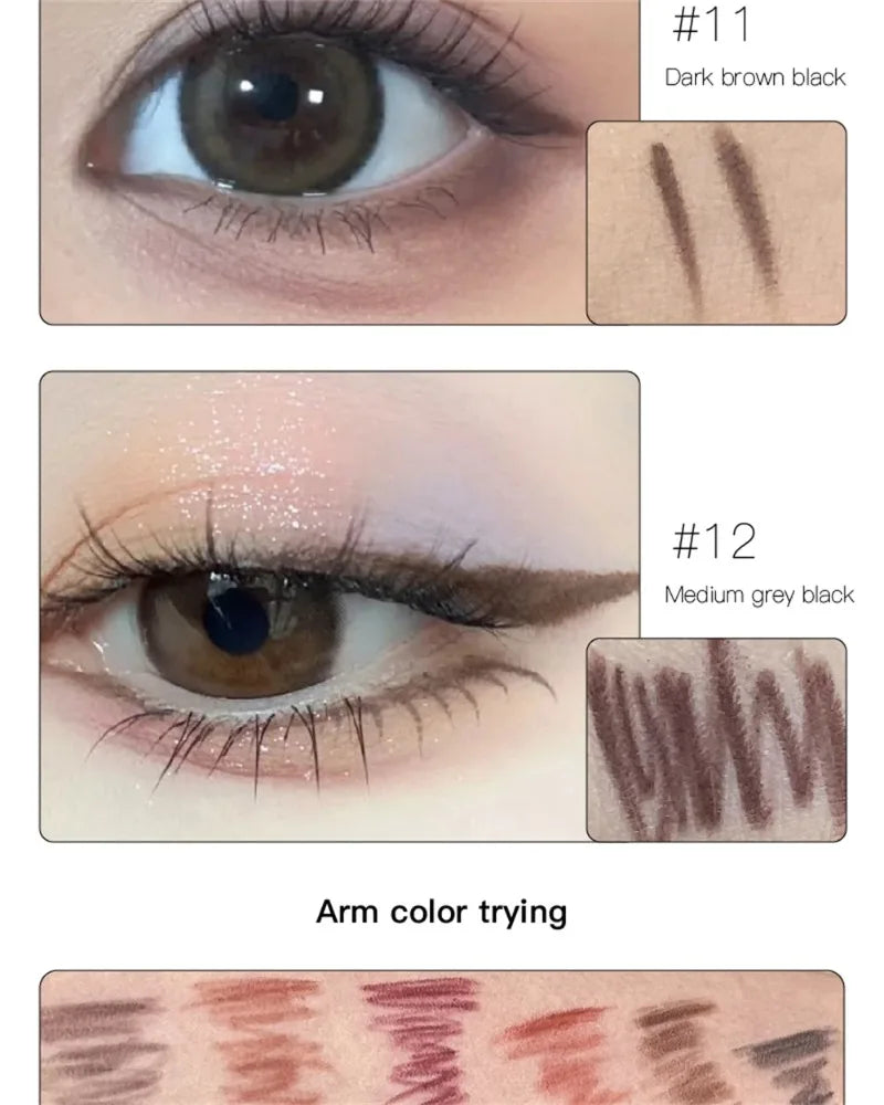 12 Colors Eyeliner Pencil Smooth Wine Red Soft High Pigment Eye Liner Pen Waterproof Matte Aegyosal Lying Silkworm Eyes Makeup