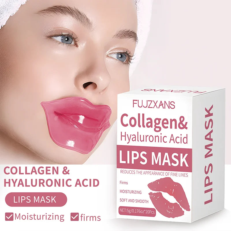 20Pcs/Box Pink Lips Masks Sheets For Skincare Reduce The Look Of Dark Spots Moisturizes Skin To Make Wrinkles Less Noticeable