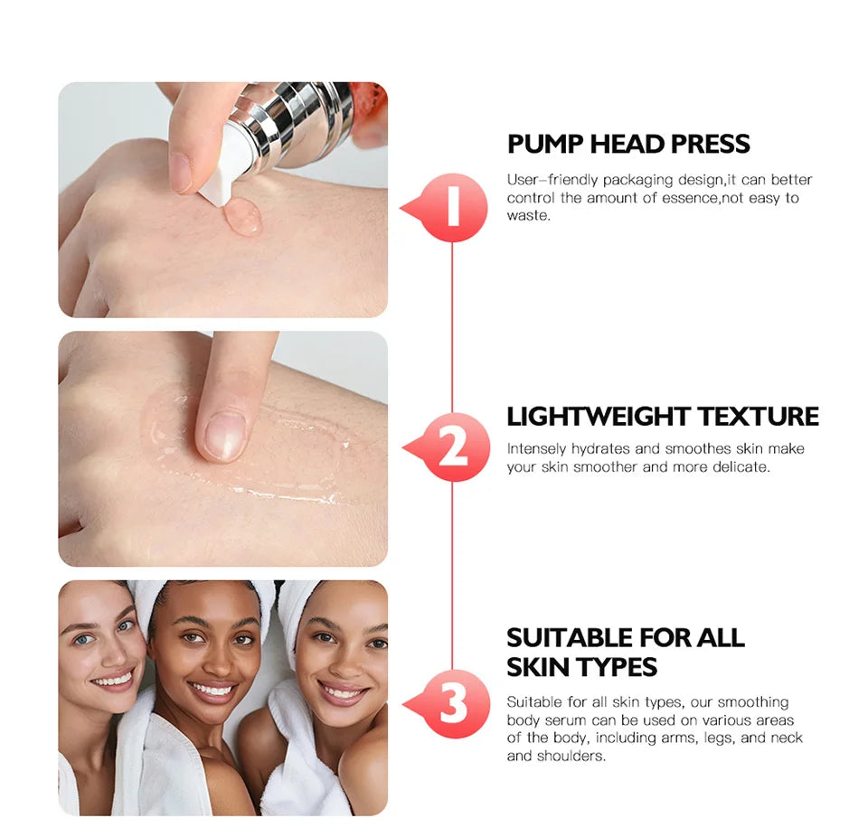 Smoothing Body Serum Face Serum Moisturizing brightning Vitamin E Hyaluronic Acid Facial Serum Shrink Pores BGlossy Body Serum