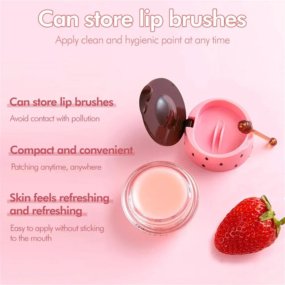 5.5g Lip Sleep Mask Night Sleep Maintenance Moisturizing Lip Gloss Bleach Cream Nourishing Lip Care Strawberry Honey