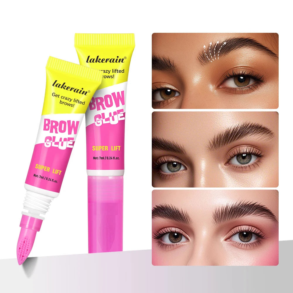 Brow Lamination Gel With Comb Super Lift Brow Glue Long Lasting Strong Hold Clear Gel For Defined Eyebrow Makeup