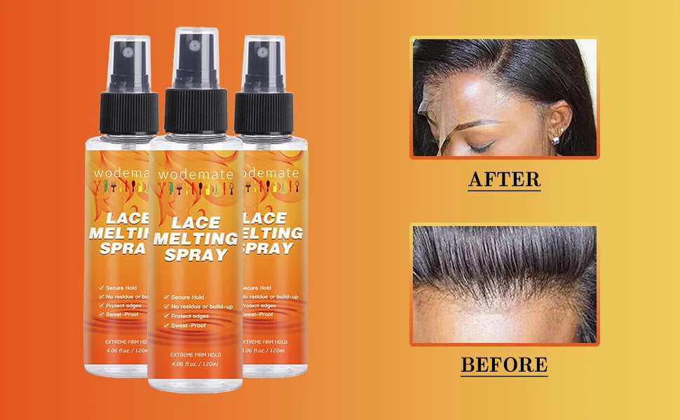120ml Lace Melting Spray Strong Hold Hair Glue Wig Styling Spray Invisible Lace Melting Spray Quick Drying Wig Accessory
