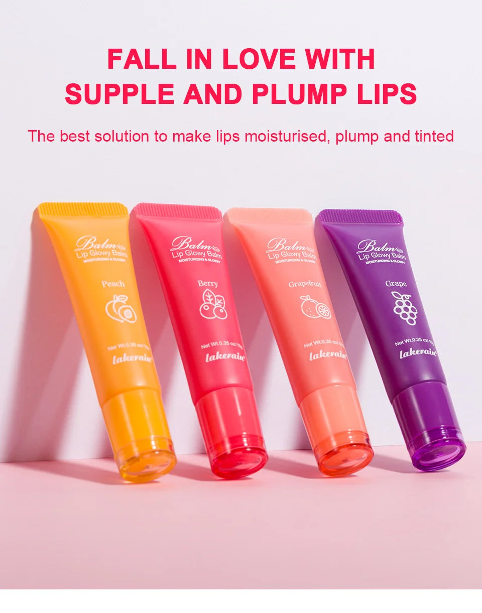 Moisturizing Lip Glow Blam Liquid Lip Gel Mask Reduce Lip Line Remove Dead Skin Peach Grape Lip Gloss Lips Care Product 10g