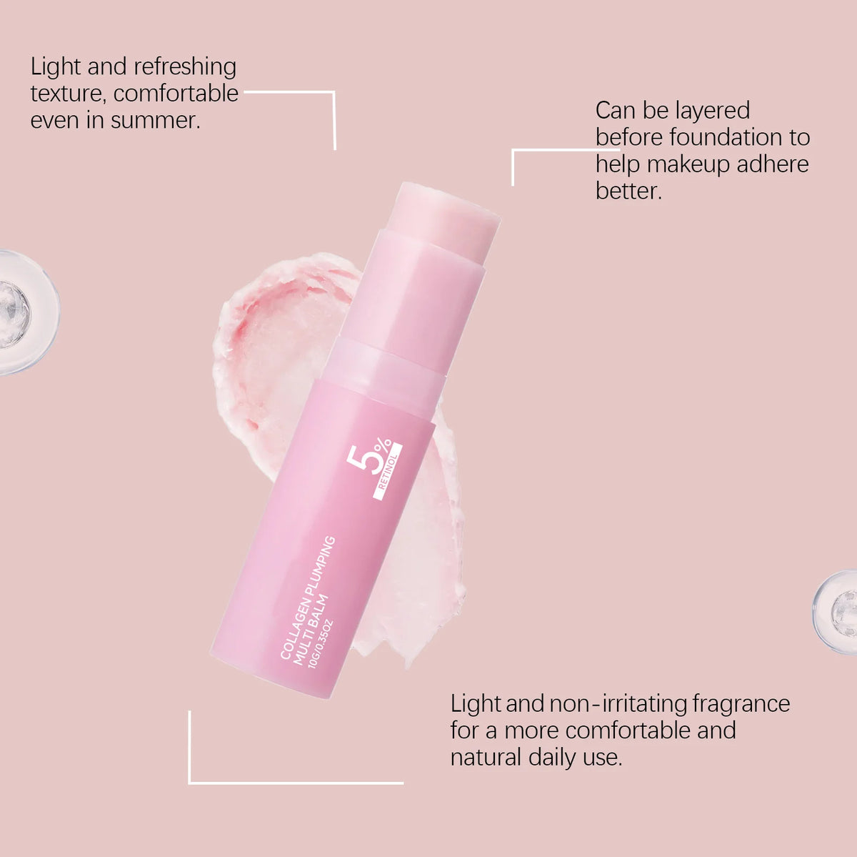 PDRN Pink Collagen Multi Volume Balm Stick Anti Aging Firming Anti Wrinkle For Eye Neck Forehead Smile Lines