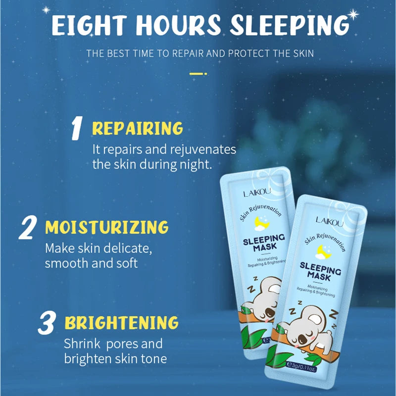 LAIKOU 7pcs Moisturizing Facial Mask Anti Wrinkle Firming Hydrating Sleeping Face Masks Face Mask Beauty Korean Skin Care