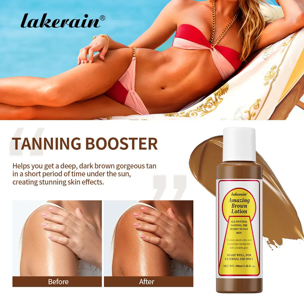 Self-tanning Lotion Waterproof Sweat Proof Colorfast Long-lasting Brown Skin Effect Coconut Flavor Gorgeous Tan Skin Lotion
