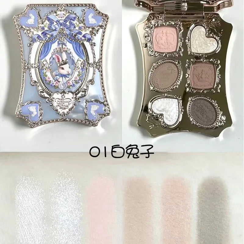 Flower Knows Moonlight Mermaid Eyeshadow Delicate Matte Glow Shimmer Chameleon Waterproof 5 Color Glitter Eye Shadow Palette