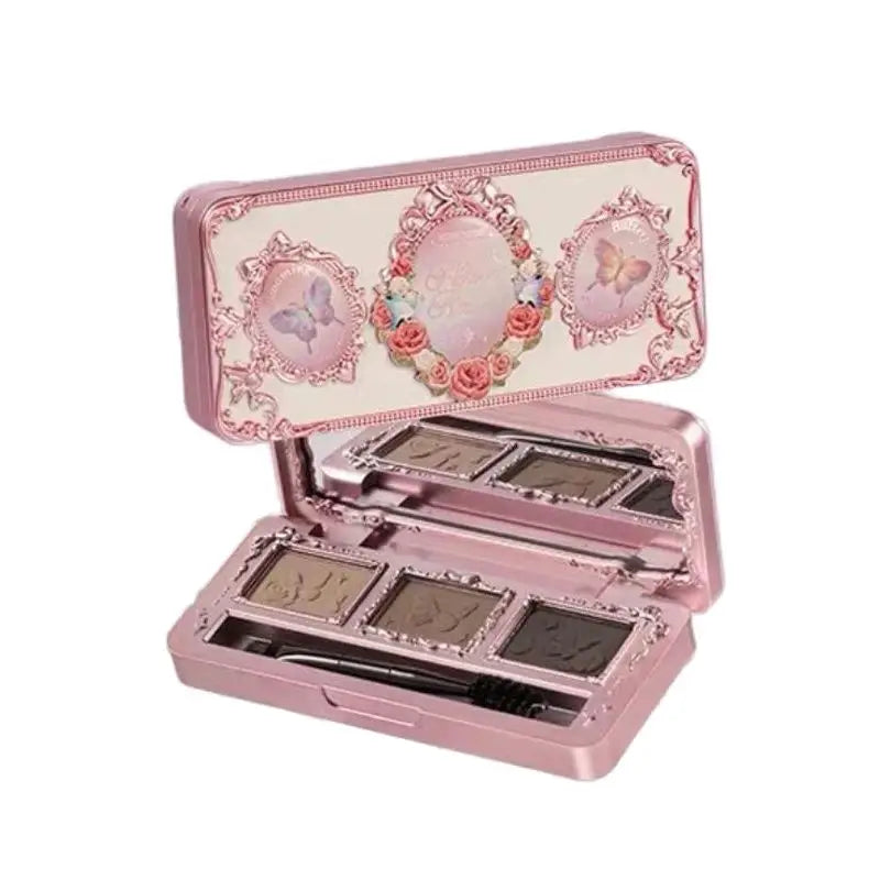 Flower Knows Midsummer Fairytales Eyebrow Powder 3 Color Eyebrow Palette Beauty Contour Eyebrow Pencil Professional Eye Makeup