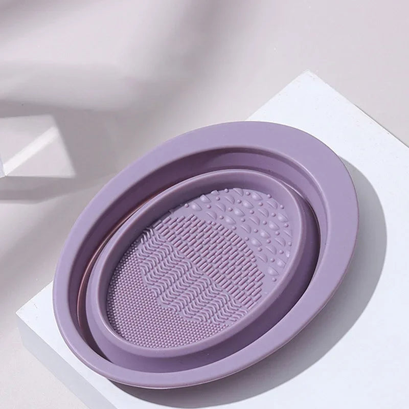 Silicone Makeup Brush Cleaner Bowl Foldable Clean Mat Cosmetic Foundation Eyeshadow Powder Brushes Cleaner Tools Makeup Supplies