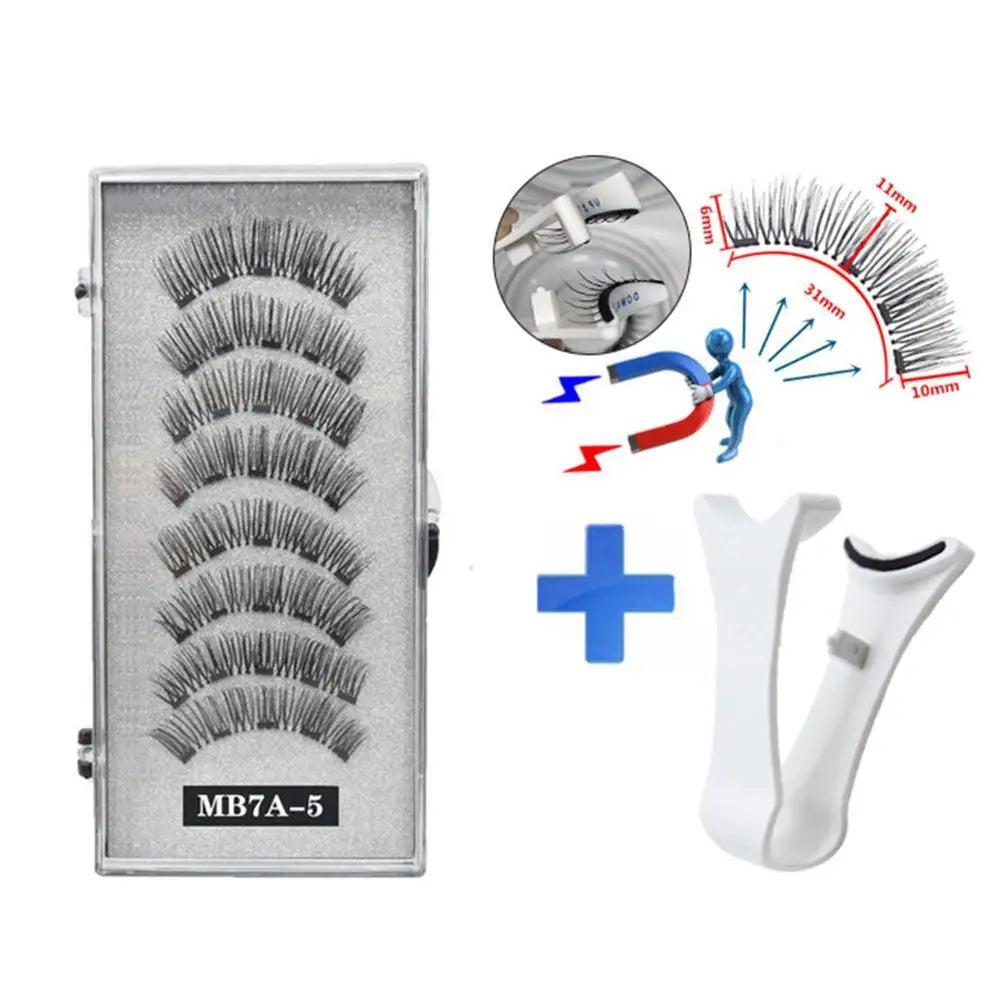 3D Natural ,With 5 Lashes Shipping Handmade Drop False Support Eyelashes Magnetic Reusable H8Y7
