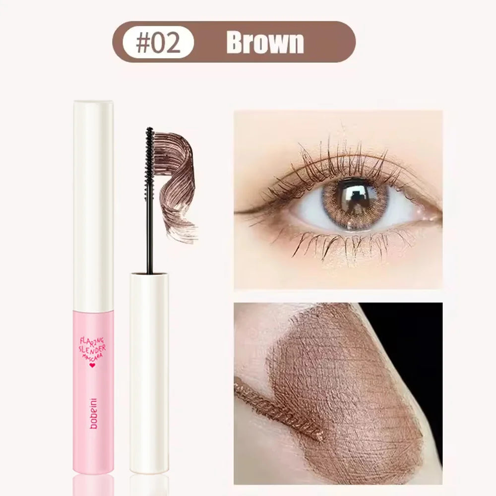 Silk Fiber Curling Mascara, Ultra-Fine Brush, Lengthening & Volumizing, Waterproof, Smudge-Proof, Long-Lasting, Unisex, Eye Safe
