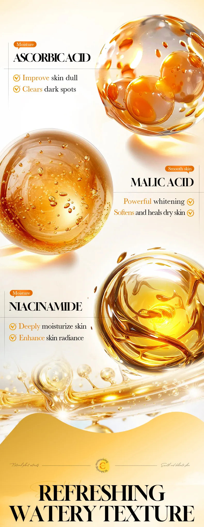 SADOER AHA Whitening Body Essence 500ml Moisturizing Brightening Face Serum Improve Dull Skin Full Body Hydrating Skin Care