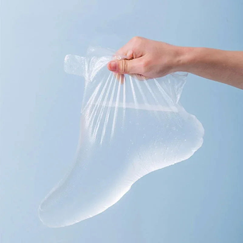 Thick Disposable Hand Mask Gloves, Disposable Foot Mask Foot Covers, Multi-functional Foot/Hand Cover with Blue Adhesive Dots