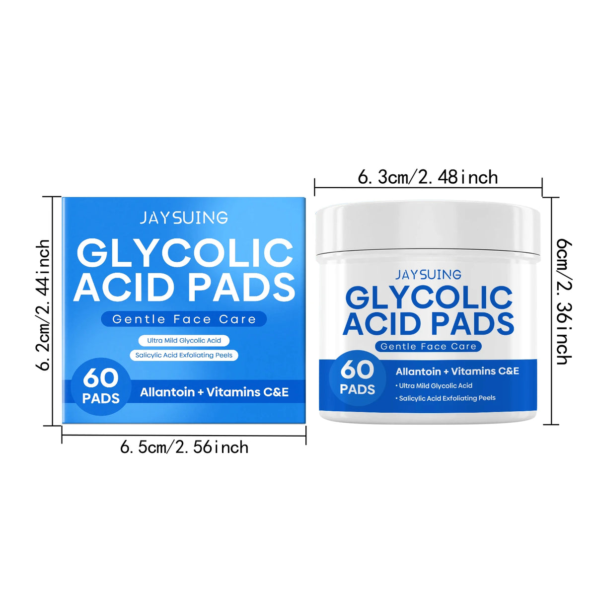 Glycolic Acid Exfoliating Pads - Gentle Peel Pads For Face, Brightening & Smoothing Skin With Salicylic Acid